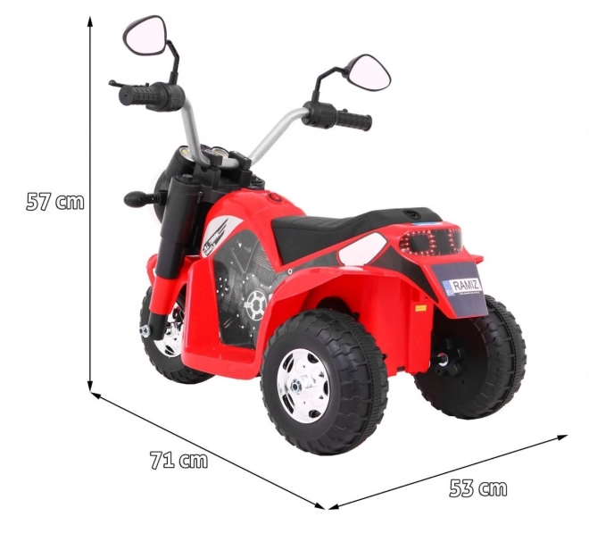 MiniBike Elektromotorrad für Kinder Rot mit Sound und LED-Lichtern