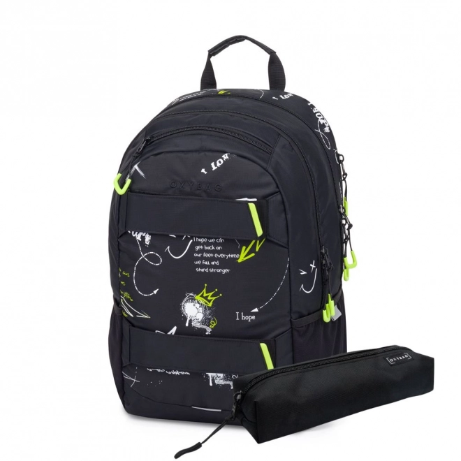 Schulrucksack mit Etui OXY Sport Graffiti