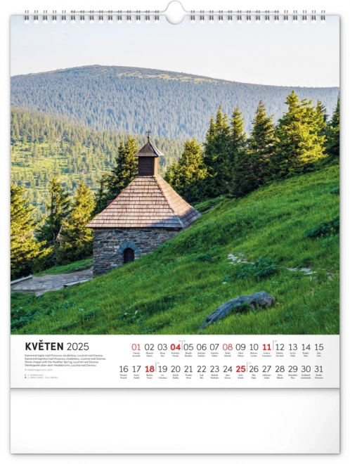 Wandkalender Spaziergänge durch die tschechische Landschaft 2025