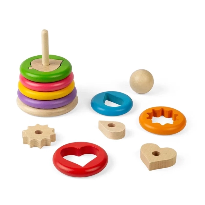 Bigjigs Toys Formen auf Holzständer stapeln