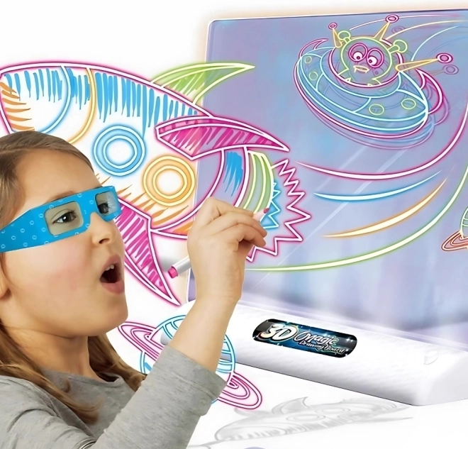 WOOPIE Magnetische 3D-Tafel mit LED-Hintergrundbeleuchtung zum Zeichnen