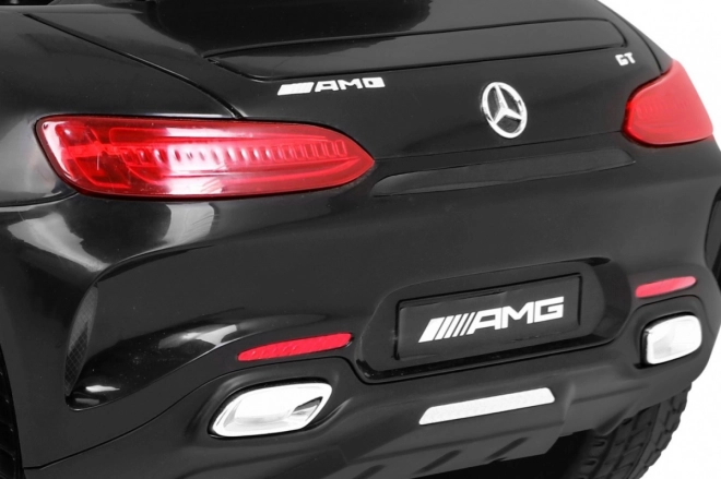 Mercedes Benz GT Batterie für Kinder Schwarz + Fernbedienung + langsamer Start + MP3 LED