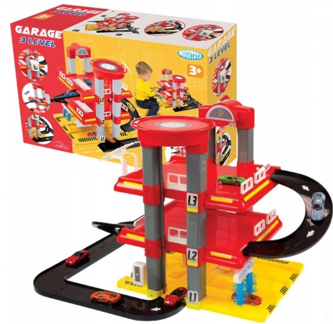 Dreistöckige Garage mit Hubschrauberlandeplatz und Aufzug von Mochtoys