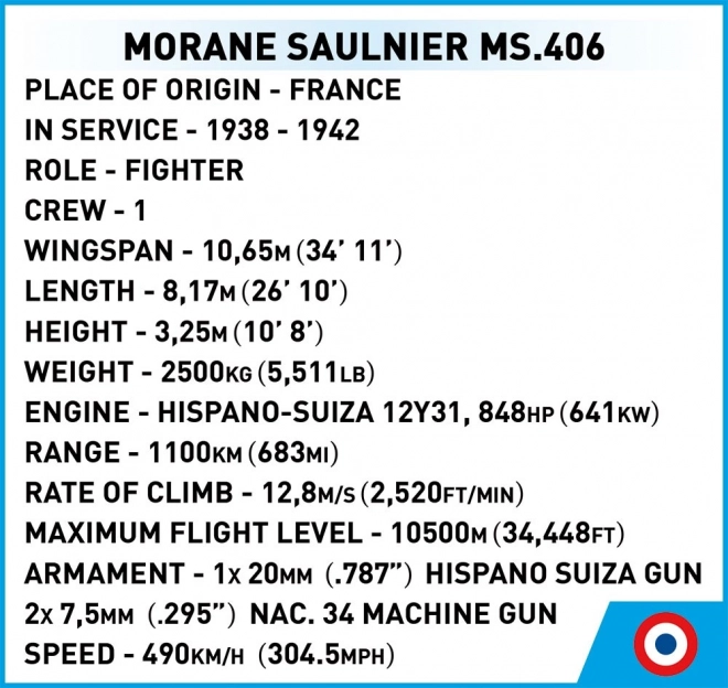 COBI Morane-Saulnier MS.406 Modellflugzeug