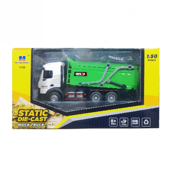 Metall Müllwagen Modell Huina Grün 1:50