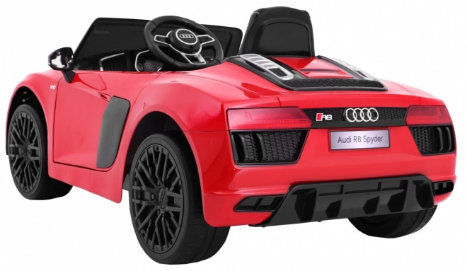 Audi R8 Spyder mit Akku Roter Lack + Fernbedienung + EVA + Langsamer Start + MP3 Radio + LED-Diode