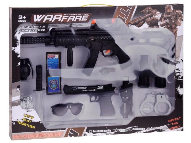 Polizei-Set für Polizistenspielfigur Waffe Handschellen ZA4826
