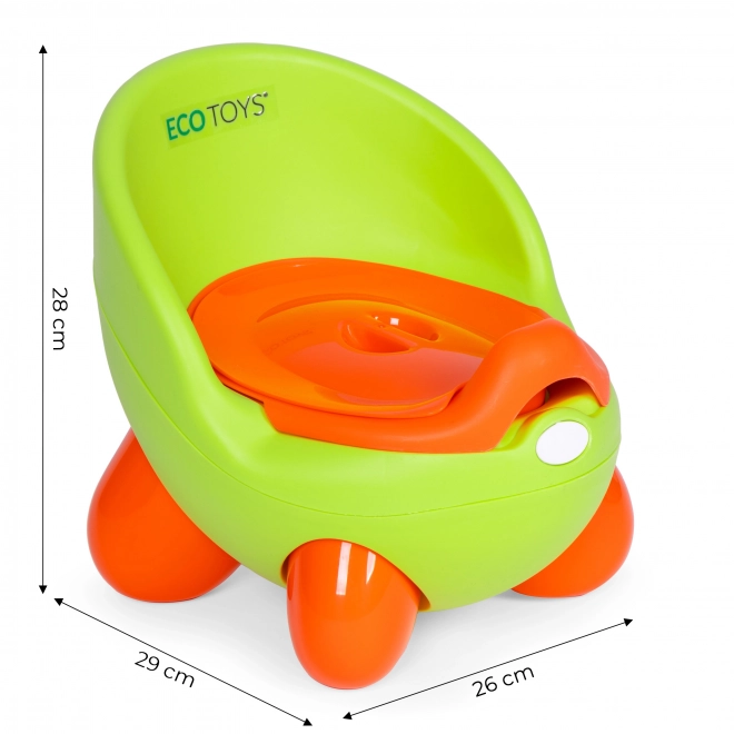 Töpfchen für Kinder mit rutschfesten Beinen und herausnehmbarer Schale in Grün von ECOTOYS