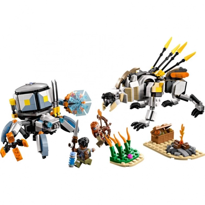 Lego Horizon Abenteuer Aloy und Varl gegen Krabbenläufer und Sägenzahn