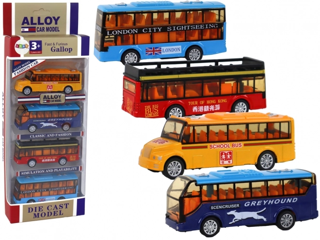 Farbiger Friktionsantrieb Bus Set