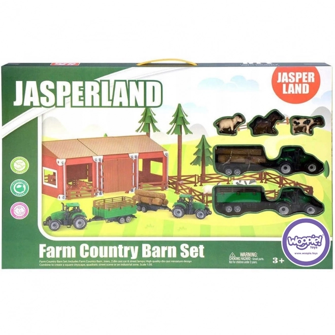 Bauernhof-Spielset mit Tieren und Traktoren - 102-teilig