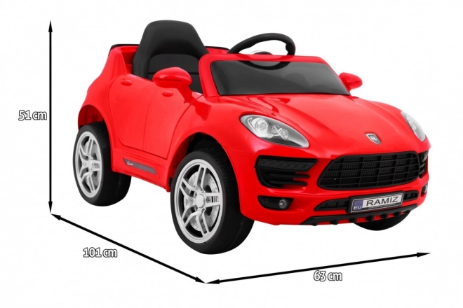 Turbo-S Batterieauto für Kinder Rot + Fernbedienung + Langsamer Start + EVA-Reifen + MP3-Radio