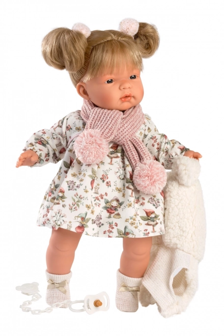 Realistische Babypuppe JOELLE Llorens mit Sound und weichem Stoffkörper - 38 cm