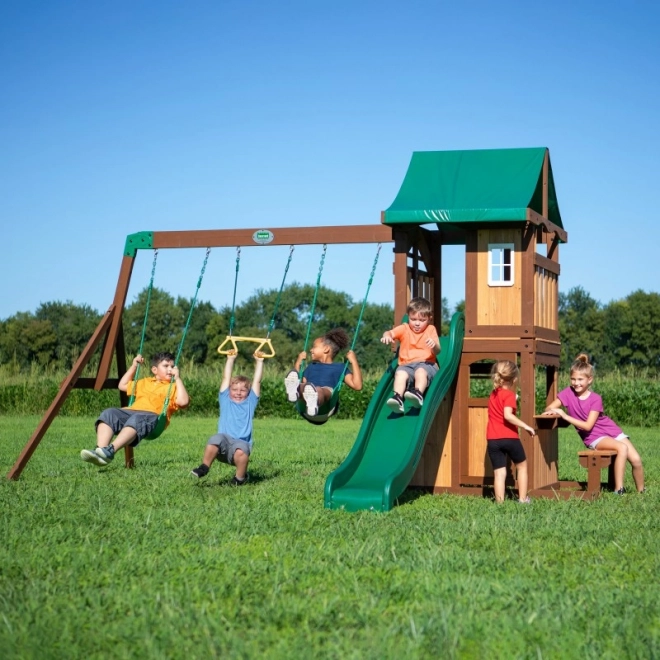 Holzspielplatz Lakewood mit Schaukel und Rutsche von Backyard Discovery