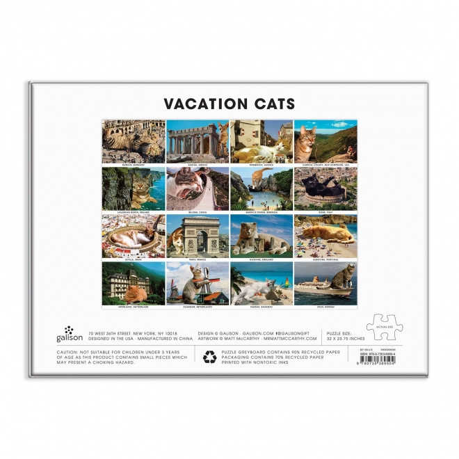 Galison Puzzle Katzen im Urlaub 1500 Teile