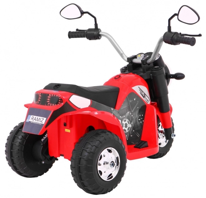 MiniBike Elektromotorrad für Kinder Rot mit Sound und LED-Lichtern