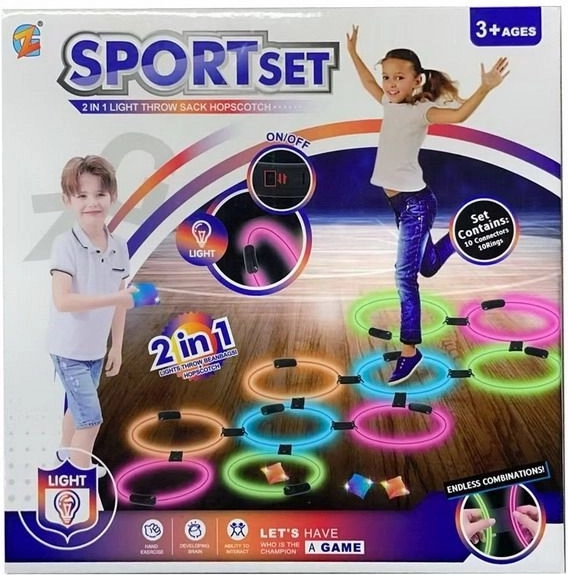 Leuchtende Springringe und Wurfspiel Set