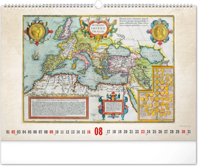 Wandkalender Alte Karten 2026