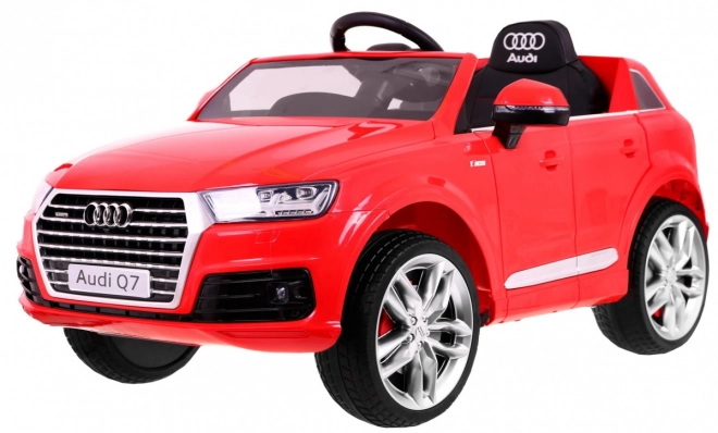 Audi Q7 Quattro S-Line für Batterie Rot + Fernbedienung + langsamer Start + EVA + Radio MP3 LED