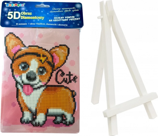 Diamantmalerei Walisischer Corgi mit Ständer