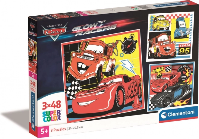 Puzzle Glow Racers 3x48 Teile