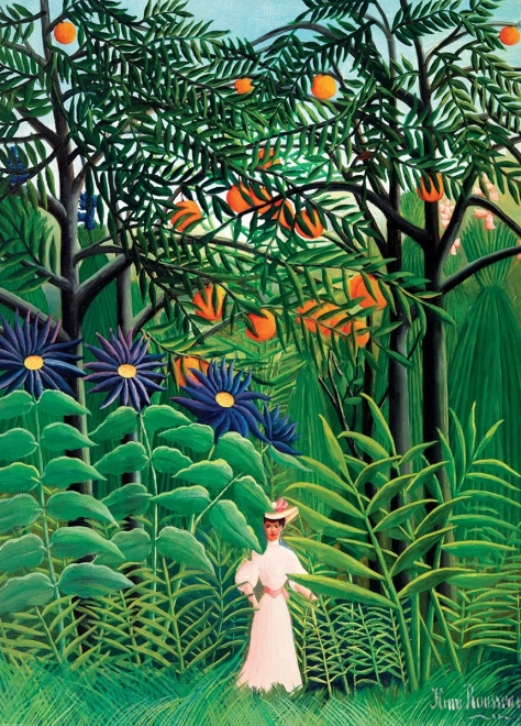 Frau im exotischen Wald Puzzle 1000 Teile