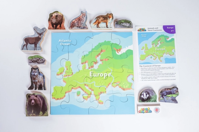 Just Jigsaws Europa und ihre Tiere Holzpuzzle