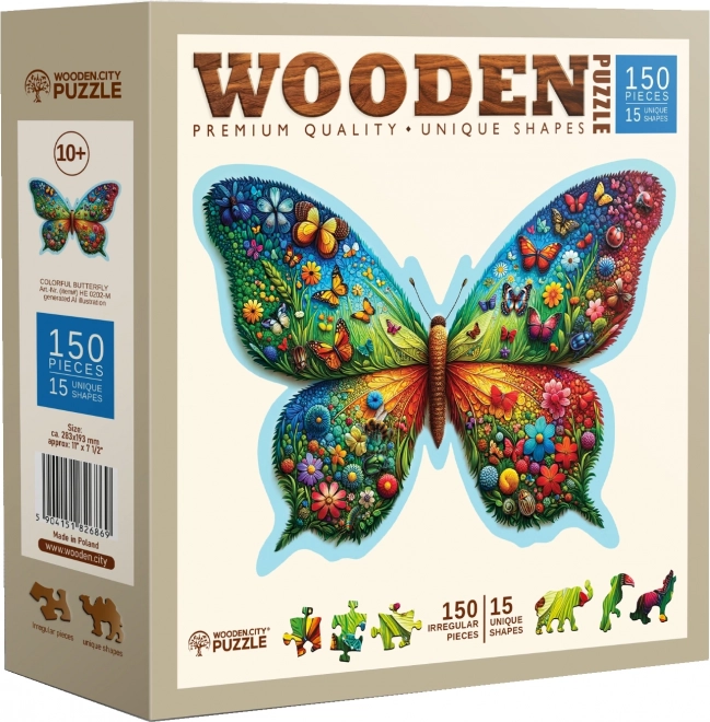 Bunter Schmetterling Holzpuzzle