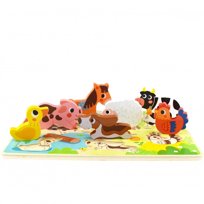 Holztiere Bauernhof Formenpuzzle