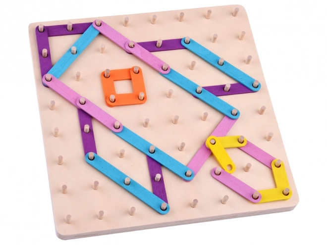 Montessori Holz-Puzzle mit farbigen Stäben und löschbarem Brett