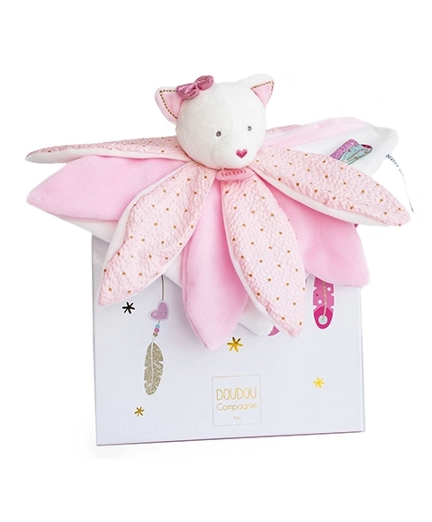 Doudou Geschenkset - Kuscheltier Rosa Katze 26 cm