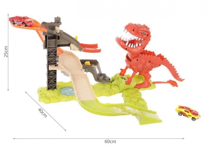 Dinosaurier-Abschussrampe mit 2 Autos