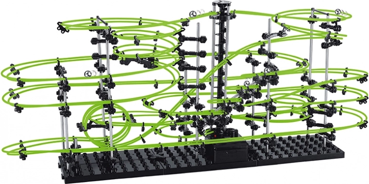 Spiralaufzug bringt die Kugeln zurück zum Start