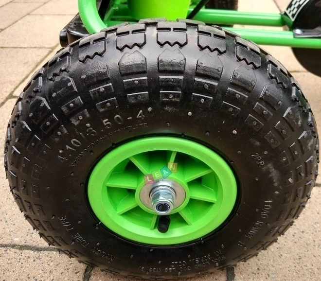 Tret-Gokart mit Luftreifen + Aufblasbare Reifen + Verstellbarer Sitz – Grün