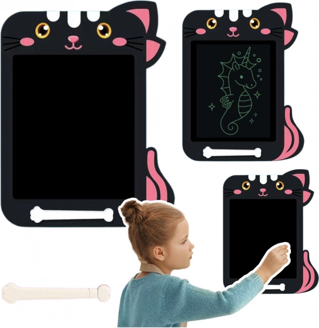 Znikopis LCD-Tablet für Kinder mit Katzenmotiv - Schwarz