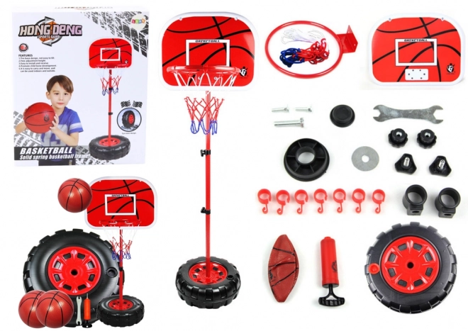 Regulierbarer Basketballkorb mit Ball und Pumpe 1,7m