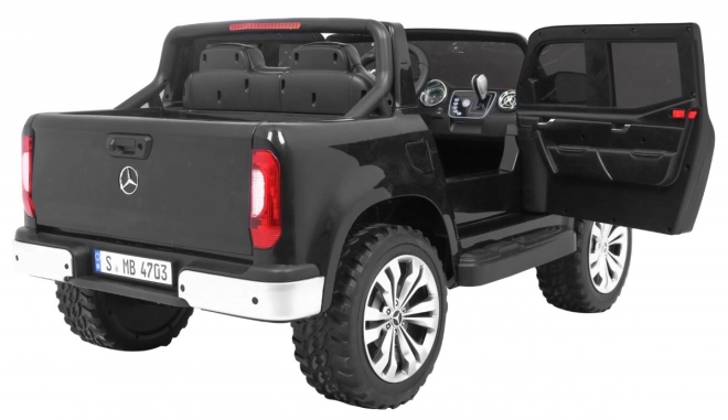 Mercedes Benz Klasse X für Kinder schwarz + Fernbedienung + 4x4 + MP4 + Träger für Gepäck + LED + EVA
