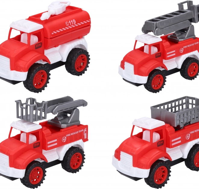Set von Feuerwehrfahrzeugen 4 Stk.