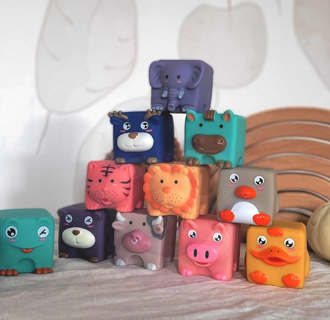 Woopie Baby Sensorische Bauklötze Set mit Tiergeräuschen