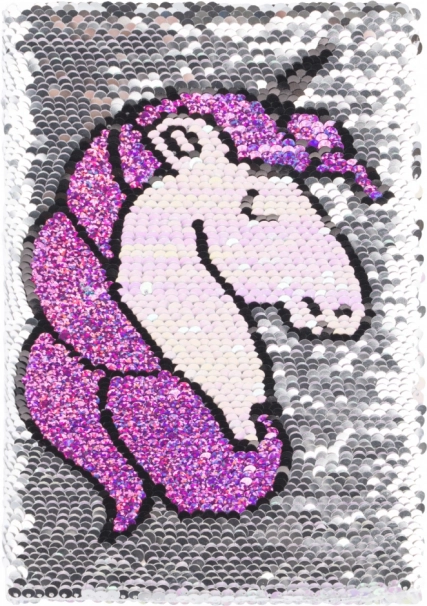 Notizbuch mit Pailletten-Cover Einhorn