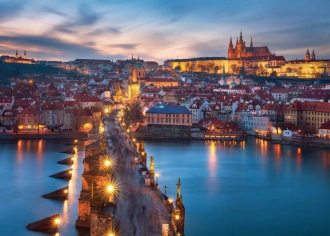 Puzzle Blick auf Prag bei Nacht 1000 Teile