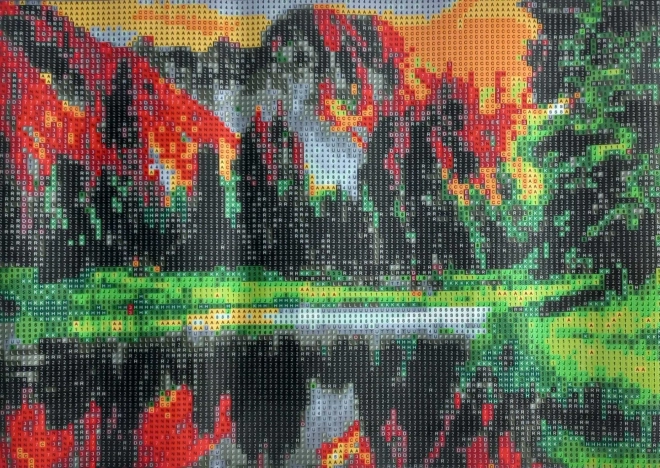 Diamant-Malerei Sonnenuntergang am See 30x40cm