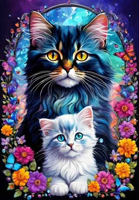 Puzzle Mutterliebe: Katzen 1000 Teile