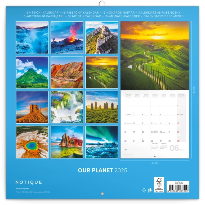 Notique Wandkalender Unsere Erde 2025