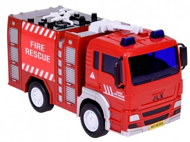 Großes Feuerwehrfahrzeuge-Set mit Sound und Kinderhelm