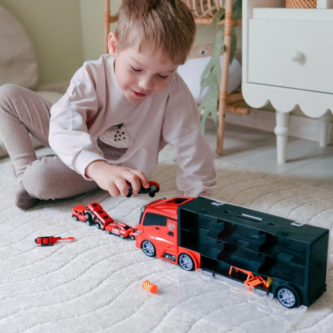 Woopie Feuerwehrauto Transporter 3-in-1 Set Rot