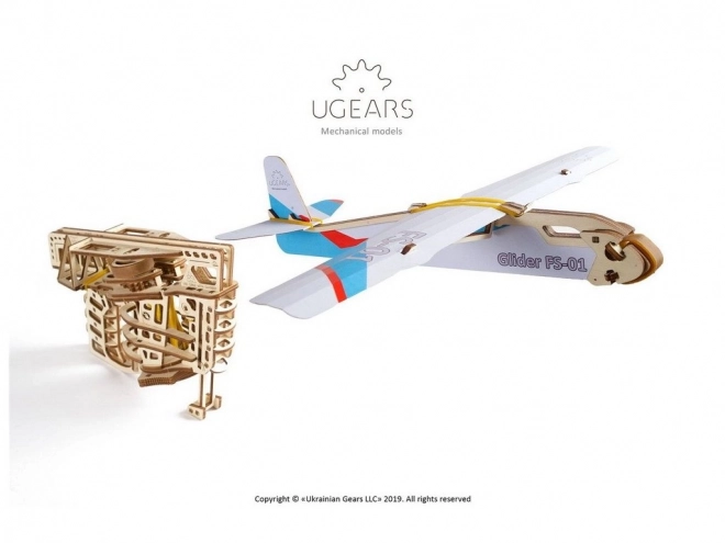 Ugears 3D Mechanisches Holzpuzzle Katapultflugzeug