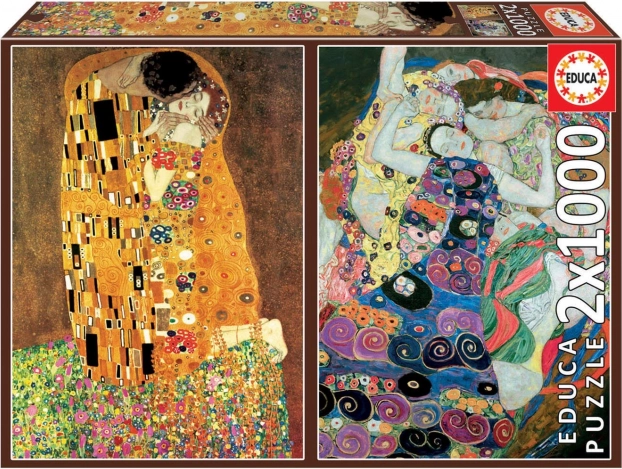 EDUCA Puzzle Kuss und Mädchen 2x1000 Teile