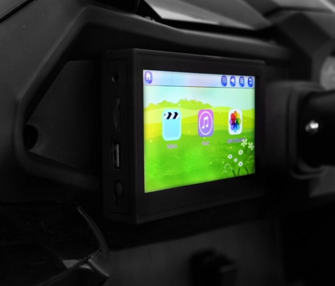 Kinderauto UTV-MX schwarz 4x4 mit MP4, Fernbedienung und LED-Beleuchtung