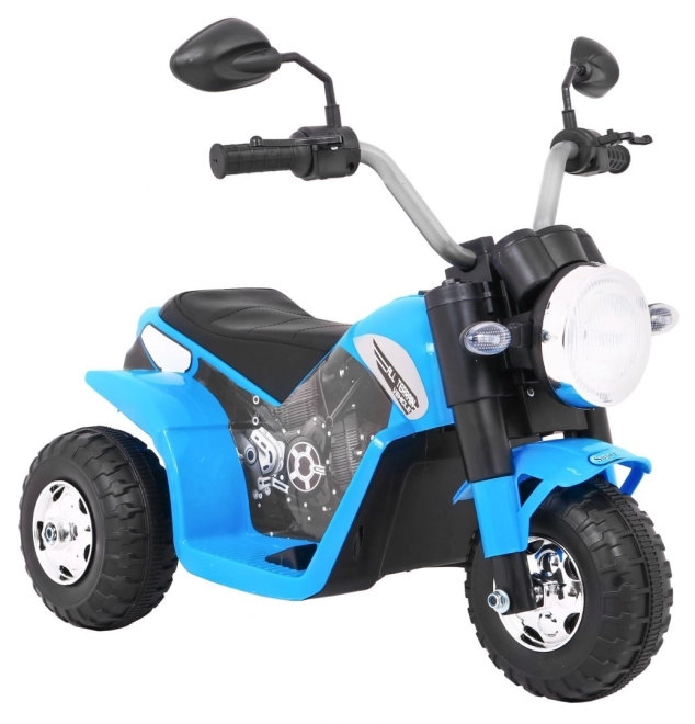 Kinder Elektro-Motorrad MiniBike Weiß mit LED-Lichtern und Sounds – blau